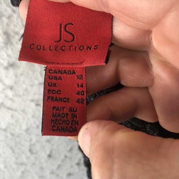 JS Collections Dress Womens 12 Metallic Maxi Evening Formal Gown Retro Shiny - Picture 6 of 16